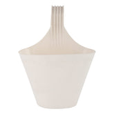 Kuber Industries Hanging Flower Pot|Single Hook Plant Container|Durable Plastic Glossy Finish Pots for Home|Balcony|Garden|9 Inch|Pack of 3 (White)